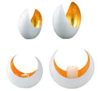 2-Piece Set Decorative Aesthetic Tea Light Holders Candle Holders Maputo White