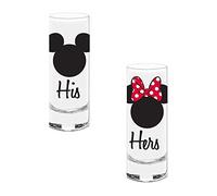 2-Piece Set Disney Mickey & Minnie Mouse His & Hers Tall Shot Glasses