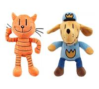 (2 Piece Set) Dogman&Dog Man's Li'l Petey,Funny Detective-Dog Stuffed Toy,Cute Companion Doll~