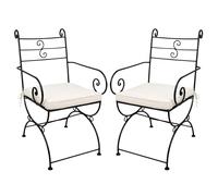 Mediterranean Garden Chair Almagro, Black Metal, 50 x 40 x 100 cm