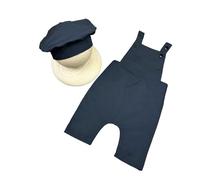 2 Piece Set Infant Cook Costume Strap Pants with Hat for Photoshoots Time Breathable Fabric Adjustable Design Newborn Photography Outfit