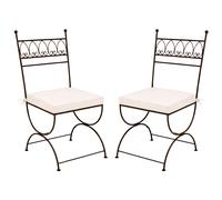 2-Piece Set Iron Dining Chair Merida Handmade Garden Chair Mediterranean Black