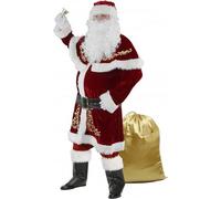 2 Piece Set Men's Christmas Costume Christmas Party Costume Plush Christmas Costume Santa Claus Costume for Adults A,XXL(Medium)