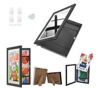 2-piece set multipurpose Upgraded white Kids Art Frames Placing or Hanging 10x12.5 Kids Art Display Frames Front Opening, Artwork Display Storage Frames Easy to Change Artwork,Holds More Than 99pcs