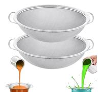2-Piece Set of Fine Mesh Paint Strainer 60 Mesh Stainless Steel Paint Filter Emulsion Honey Funnel Filter Cover Fits 5-Gallon Paint Bucket Filter Tool Insert Strains