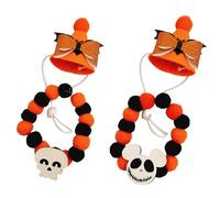 2-Piece Set of Halloween Pet Collar Dress Hat, Pet Accessories Dress Up Funny Cartoon, Suitable for Halloween Party Decoration (White,M)