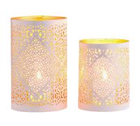 2-Piece Set Oriental Decorative Tea Light Holders Lantern Candle Holders