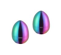 2-Piece Set Rainbow Salt Pepper Shakers, Cute Egg Shape Stainless Steel Condiment Jar for Home and Kitchen Utensils, Comfortable and Ergonomic