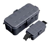 [2-Piece Set] Restmo Outdoor Waterproof Electrical Box (29 × 13.2 × 10cm) with 1 Medium (Inner 15 × 8.1 × 4.5cm), IP54 Weatherproof Cover for Outlet, Plug, Socket, Power Strip, Holiday Lights, Gray