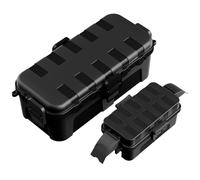 [2-Piece Set] Restmo Outdoor Waterproof Electrical Box (29 × 13.2 × 10cm) with 1 Medium (Inner 15 × 8.1 × 4.5cm), IP54 Weatherproof Cover for Outlet, Plug, Socket, Power Strip, Holiday Lights, Black