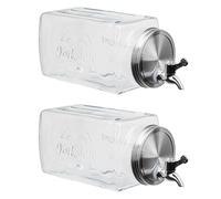 2 Piece Set Retro Glass Water Dispenser With Tap 3.8L Drink Dispenser Glass Jug