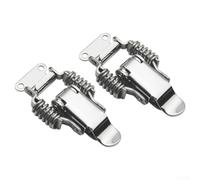2 Piece Set Stainless Steel Lever Locks with Tension Lock, Compression Spring, and Self Locking Mechanism Designed to Prevent Accidental Unlocking