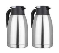 2-Piece Set Stainless Steel Thermos 2 Liters Insulated Jug One-Handed Automatic