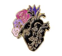 2 Piece Set Turtle Flower Heart Ticket Demon Whale - Enamel Metal Lapel Pin Clothes, Normal, Non-precious metal