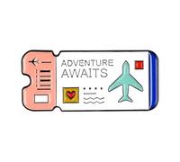 2 Piece Set Turtle Flower Heart Ticket Demon Whale - Enamel Metal Lapel Pin Clothes, Normal, Non-precious metal