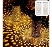 2-Piece Set Vintage Solar Lantern Outdoor Light Lamp Swann White