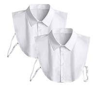 2-Piece Shirt Collar Insert for Women - White Blouse Collar Extension for Shirts, Sweaters