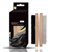 2-Piece Shoe Brush Set Applicator & Buffing Brushes for Shoe Polish Ideal for Leather, Suede & Boots Soft Bristles for Shine & Durable Wooden Handles