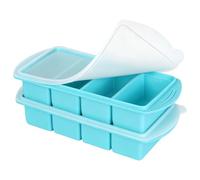 2-Piece Silicone Ice Tray with Lid, Refrigerated Mold, Freezer Container | Kitchen Freezer, Silicone Freezer Tray for Food, Refrigerator Freezer Compartment for Storage and Freezing
