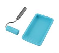 2-Piece Silicone Roller Set with Reinforced Aluminum-for Edge Tray, 9-Inch Frame & Premium Cover for Walls, Woodworking, DIY Projects - Blue