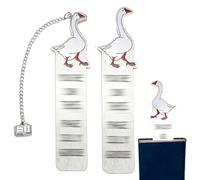 2-Piece Silly Goose Book Mark Set Stainless Steel Funny Goose Bookmark and Notebook Page Marker Cute Metal Bookmarks for Reading Lovers
