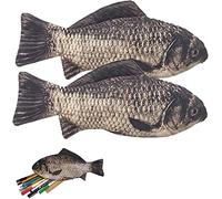 2 Pieces of Simulation Fish-Shaped Pencil Case Pencil Bag Waterproof Pencil Bag Fish Coin Purse Novelty Pencil Bag Interesting Pencil Bag Durable Stationery Bag School Office Supplies