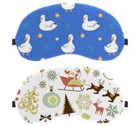 2 Piece Sleep Eye Mask for Side Sleeper, Christmas Elements Sleeping Mask, Light Blocking Eye Mask, Soft Eye Shade Cover for Travel, Nap, Plane