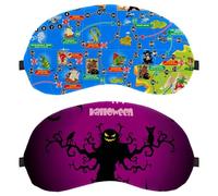 2 Piece Sleep Eye Mask for Side Sleeper, Happy Halloween Creepy Trees Purple Sleeping Mask, Light Blocking Eye Mask, Soft Eye Shade Cover for Travel, Nap, Plane