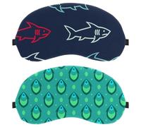 2 Piece Sleep Eye Mask for Side Sleeper, Lake Blue Abstract Peacock Pattern Sleeping Mask, Light Blocking Eye Mask, Soft Eye Shade Cover for Travel, Nap, Plane