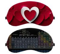 2 Piece Sleep Eye Mask for Side Sleeper, Periodic Table of Elements Sleeping Mask, Light Blocking Eye Mask, Soft Eye Shade Cover for Travel, Nap, Plane