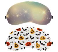2 Piece Sleep Eye Mask for Side Sleeper, Sleeping Mask, Happy Halloween Pumpkin Bat Light Blocking Eye Mask, Soft Eye Shade Cover for Travel, Nap, Plane