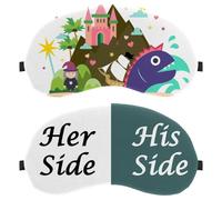 2 Piece Sleep Eye Mask for Side Sleeper, Sleeping Mask, Her Side and His Side Light Blocking Eye Mask, Soft Eye Shade Cover for Travel, Nap, Plane