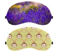 2 Piece Sleep Eye Mask for Side Sleeper, Sleeping Mask, Monkey Pattern Yellow Green Light Blocking Eye Mask, Soft Eye Shade Cover for Travel, Nap, Plane