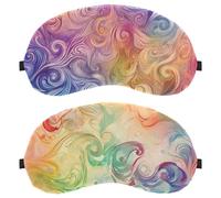 2 Piece Sleep Eye Mask for Side Sleeper, Sleeping Mask, Mysterious Abstract Swirls Pattern Light Blocking Eye Mask, Soft Eye Shade Cover for Travel, Nap, Plane
