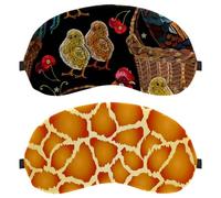 2 Piece Sleep Eye Mask for Side Sleeper, Sleeping Mask, Natural Orange Giraffe Print Light Blocking Eye Mask, Soft Eye Shade Cover for Travel, Nap, Plane