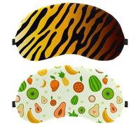 2 Piece Sleep Eye Mask for Side Sleeper, Sleeping Mask, Tropical Fruits Pattern Light Blocking Eye Mask, Soft Eye Shade Cover for Travel, Nap, Plane