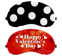 2 Piece Sleep Eye Mask for Side Sleeper, Valentines Day Red Heart Love Pattern Sleeping Mask, Light Blocking Eye Mask, Soft Eye Shade Cover for Travel, Nap, Plane