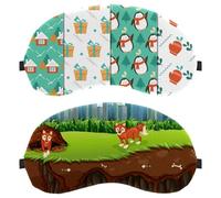 2 Piece Sleep Mask a Fox Family Living Underground City Buildings, Eye Mask for Men Women, No Pressure Night Eye Cover, Breathable Sleeping Eye Mask, Light Blocking