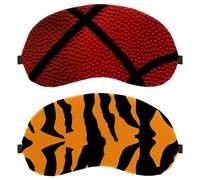 2 Piece Sleep Mask, Completely Block Out Light Eye Mask for Side Sleeper, Tiger Animal Zero Eye Pressure Night Blindfold, Adjustable Eye Shade Cover