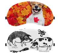 2 Piece Sleep Mask Cover Black and White Pig Breeds Piggy, Eye Mask for Men Women, Breathable Sleeping Eye Masks, Zero Eye Pressure for Sleeping