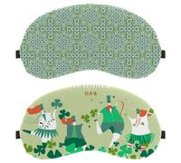 2 Piece Sleep Mask Cover, Eye Mask for Men Women, Happy St Patricks Day People Dancing Breathable Sleeping Eye Masks, Zero Eye Pressure for Sleeping