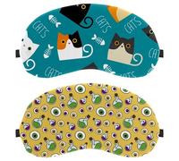 2 Piece Sleep Mask Cover, Eye Mask for Men Women, Orange Halloween Poison Breathable Sleeping Eye Masks, Zero Eye Pressure for Sleeping