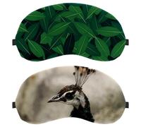 2 Piece Sleep Mask Cover, Eye Mask for Men Women, Peacock Pattern Breathable Sleeping Eye Masks, Zero Eye Pressure for Sleeping