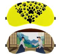2 Piece Sleep Mask Cover, Man Practicing Aikido in The Dojo Eye Mask for Men Women, Breathable Sleeping Eye Masks, Zero Eye Pressure for Sleeping