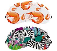 2 Piece Sleep Mask Cover, Zebras Animal Eye Mask for Men Women, Breathable Sleeping Eye Masks, Zero Eye Pressure for Sleeping