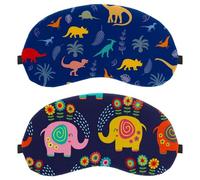 2 Piece Sleep Mask Elephant Purple Cute, Eye Mask for Men Women, No Pressure Night Eye Cover, Breathable Sleeping Eye Mask, Light Blocking