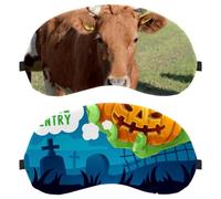 2 Piece Sleep Mask, Eye Mask for Men Women, Halloween Party Zombie Hand Holding Pumpkin No Pressure Night Eye Cover, Breathable Sleeping Eye Mask, Light Blocking