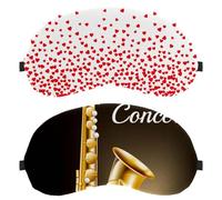 2 Piece Sleep Mask, Eye Mask for Men Women, No Pressure Night Eye Cover, a Saxophone Jazz Concert Breathable Sleeping Eye Mask, Light Blocking