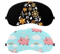2 Piece Sleep Mask, Eye Mask for Men Women, No Pressure Night Eye Cover, Cute Ccartoon Pink Piggy Pig Cloud Breathable Sleeping Eye Mask, Light Blocking