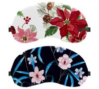 2 Piece Sleep Mask, Eye Mask for Men Women, No Pressure Night Eye Cover, Dark Floral Pattern Blooming Breathable Sleeping Eye Mask, Light Blocking